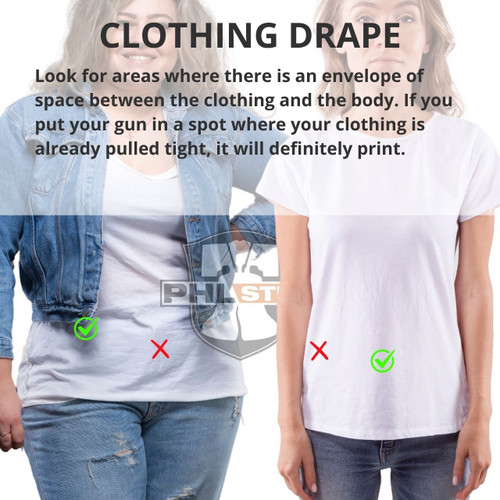 Clothing drape example 9 of 9: finding your concealment Sweet Spot.