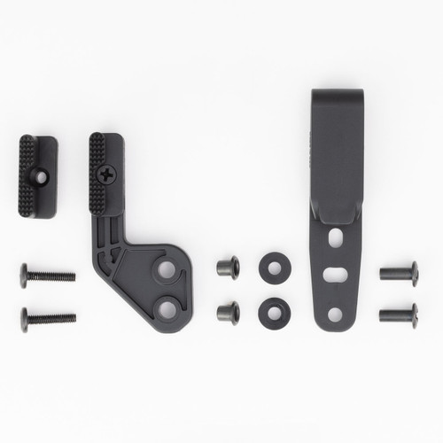 Photo of Modwing, inserts, screws, spacers, and eyelets for PHLster Skeleton holster.