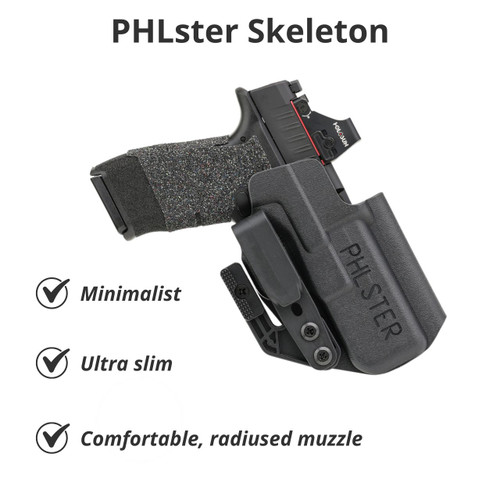 comfortable concealment: The minimalist Enigma Skeleton Holster for appendix carry.