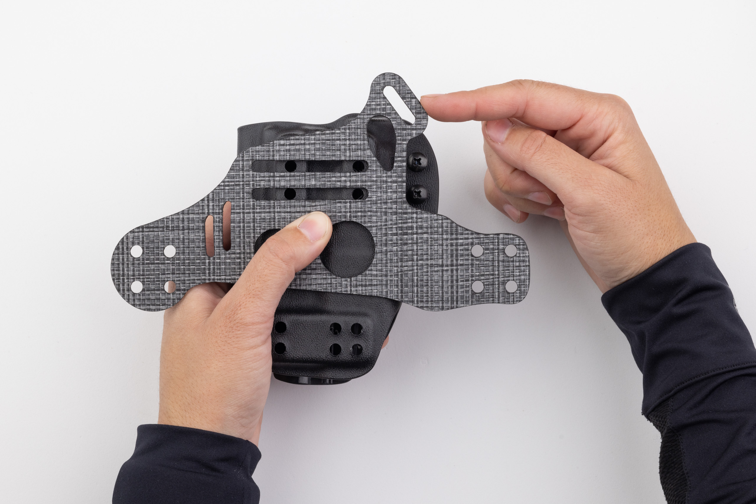 Older V1 PHLster Enigma - Light bearing. Fold the leg leash tab under if it's longer than your holster.