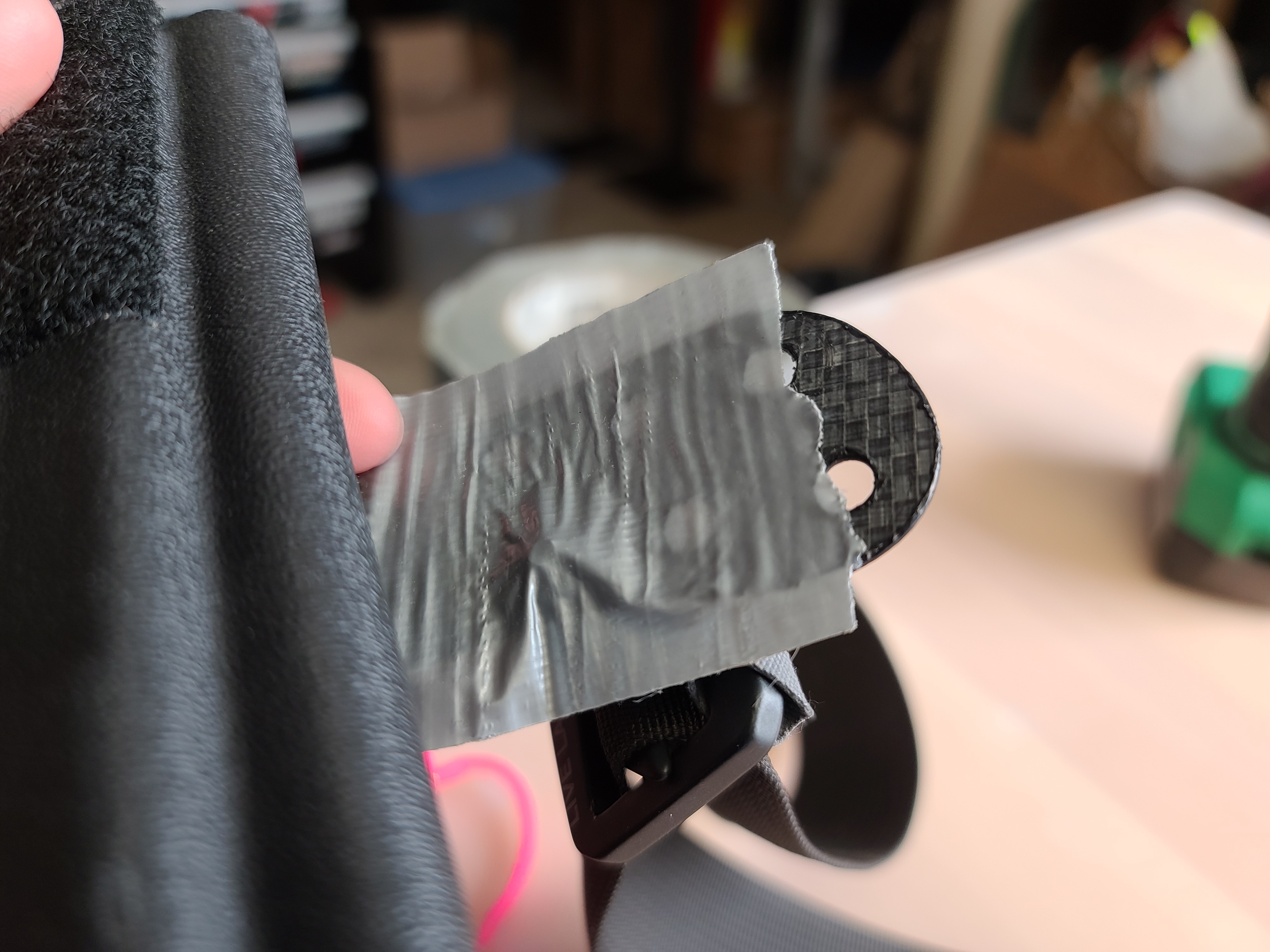 You can use duct tape along with the table method above.