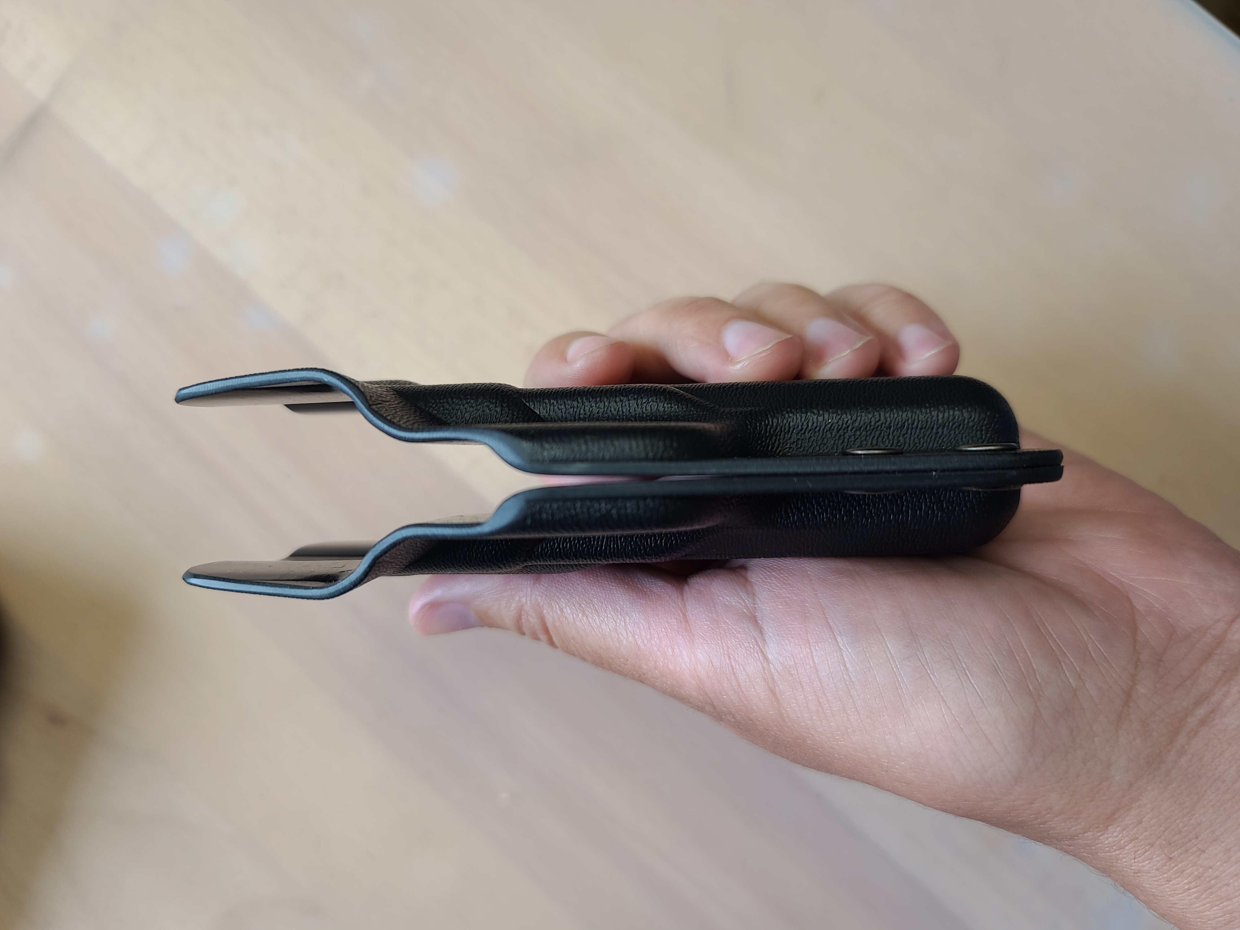 Photo of kydex holster with fixed retention.