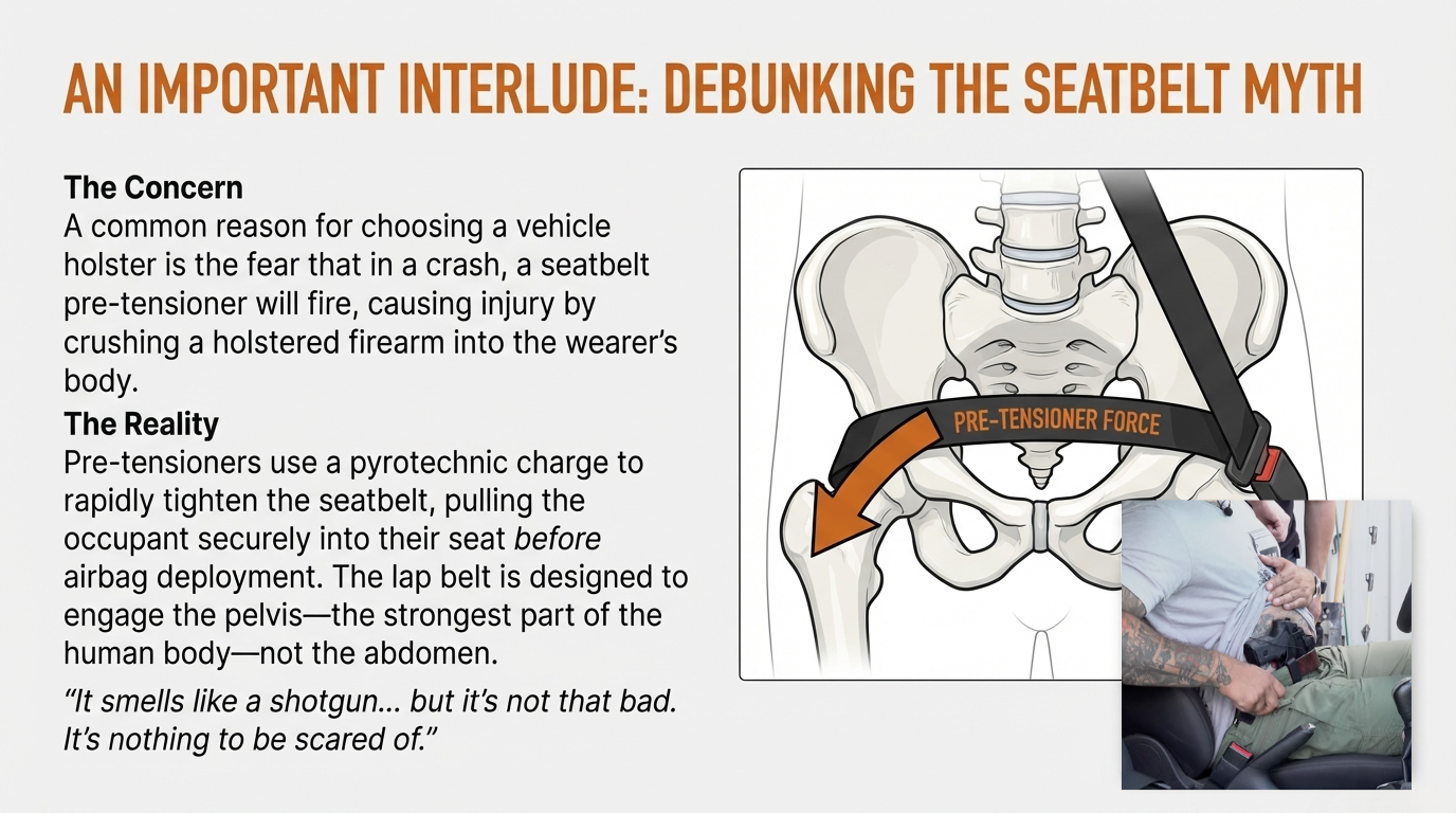 Holsters And Seat Belt Pretensioner