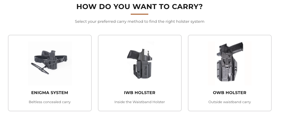 PHLster Guided Holster Choice Tool