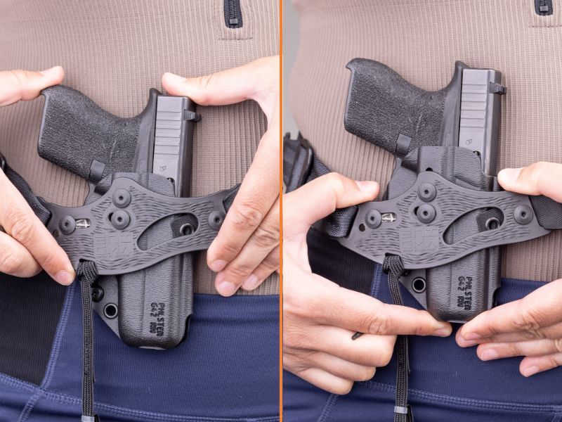 Side-by-side comparison of lower and higher ride height on the Enigma Micro.