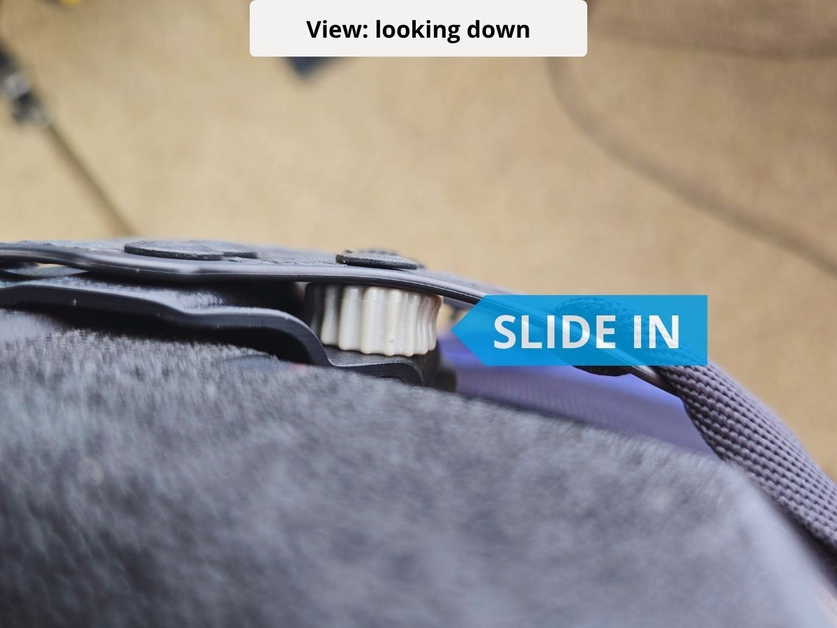 Photo showing a top down view of the Enigma Micro, adjusted for maximum grip rotation.
