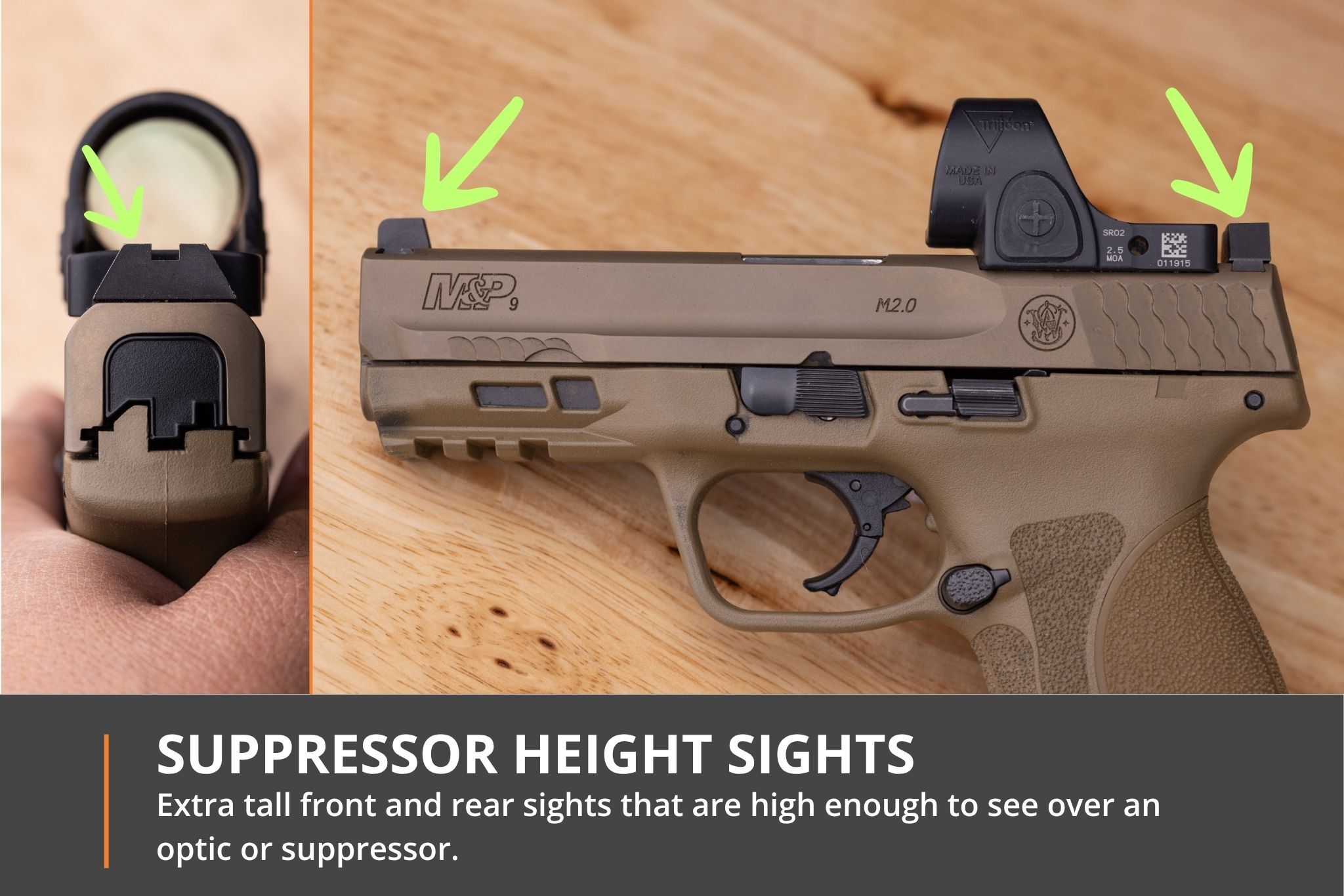 Suppressor height sights — cleared for tall sights