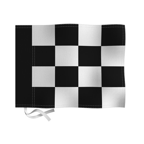 Black/White Chequered 2 Ply Tie-On Flag