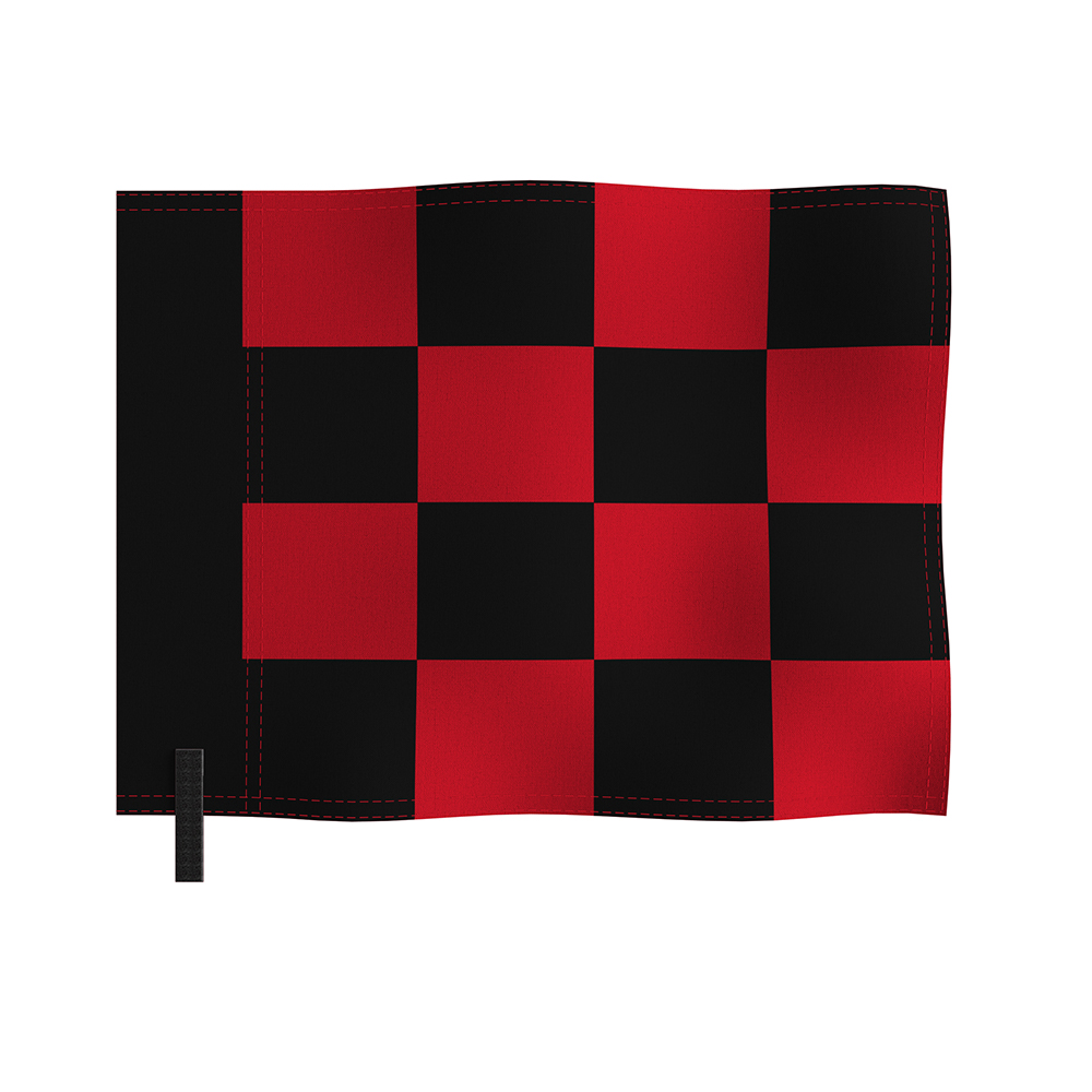 Red/Black Chequered 2 Ply Velcro Flag