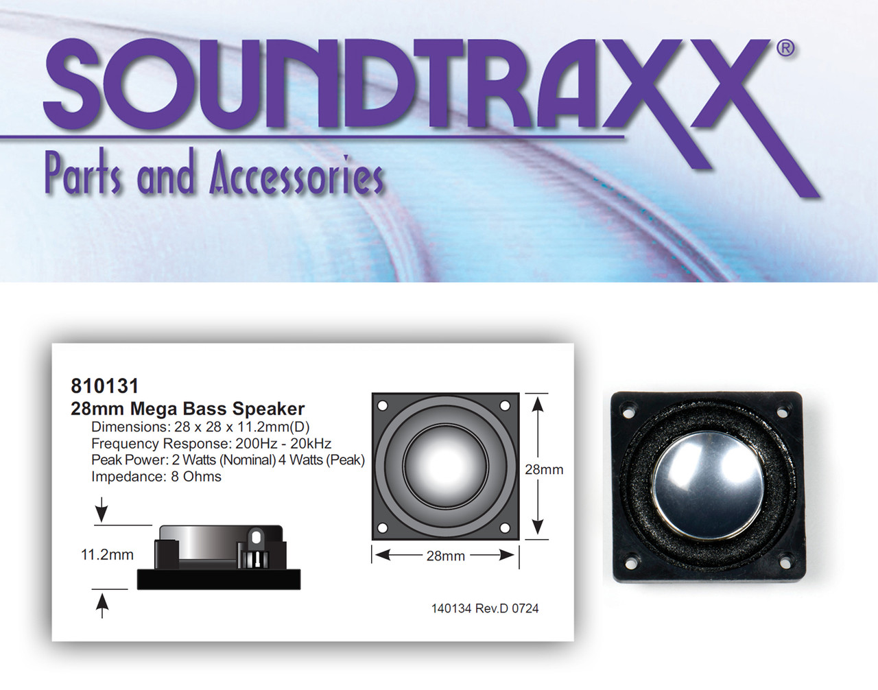 Model Train Speakers | 28mm Square Mega Bass Speaker