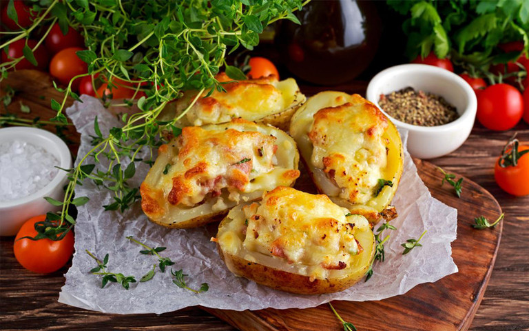 Garlic N’ Chive Potato Skins