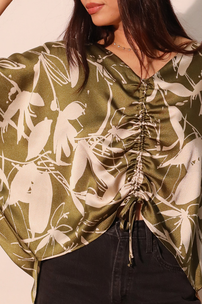 Dreaming Lily Satin Drawstring Dolman Top | Tyche Wholesale