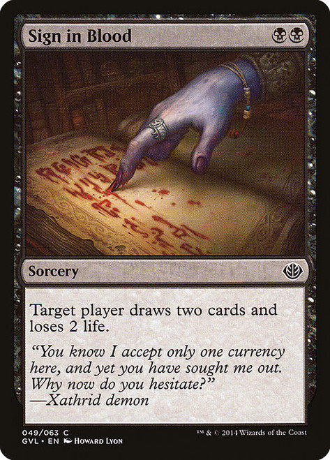 Sign in Blood - Duel Decks Anthology Garruk vs Liliana