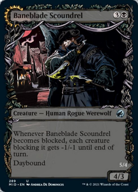 Baneblade Scoundrel - Innistrad: Midnight Hunt: Showcase Baneblade Scoundrel - Innistrad: Midnight Hunt: Showcase