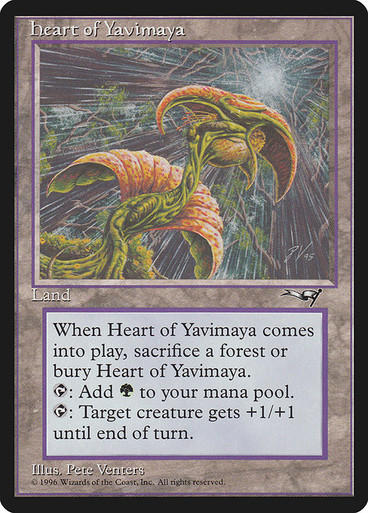 Image: Heart of Yavimaya - Alliances (Heavily Played - Back badly scuffed)
