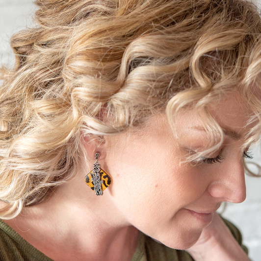Untamed Art Resin Earrings 1-1/2 Inches Long Untamed Art Resin Earrings 1-1/2 Inches Long