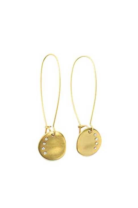 Luna Sparkle Gold Plated Disk Earrings  
