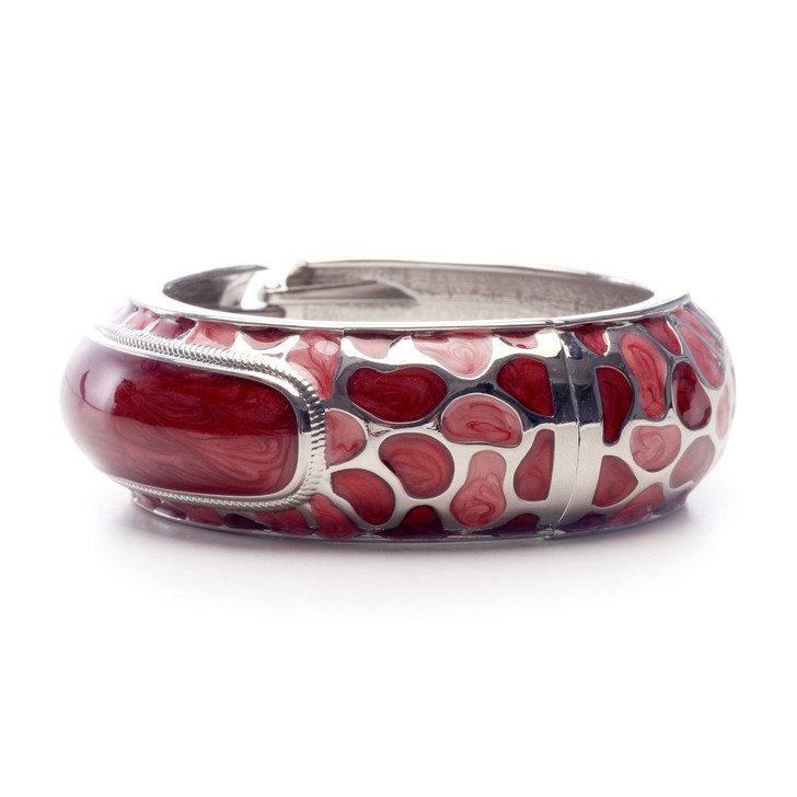 Raspberry Sorbet Hinged Bangle Bracelet