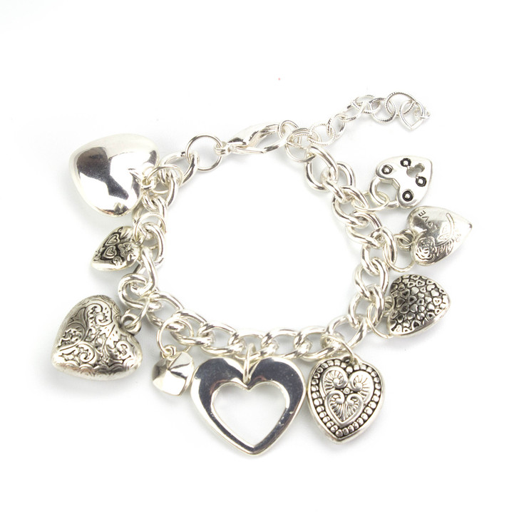 charm-bracelet-hear charms-silver-statement