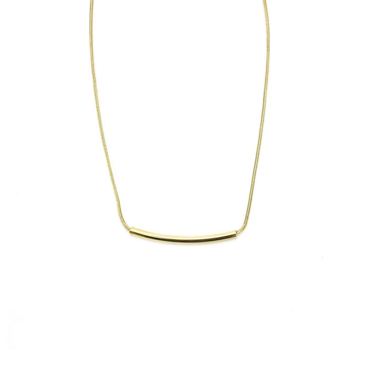 Gold Groove Necklace in Petite