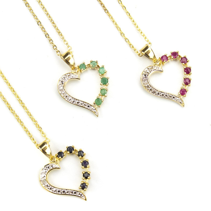Loving Embrace Genuine Stone Heart Necklace
