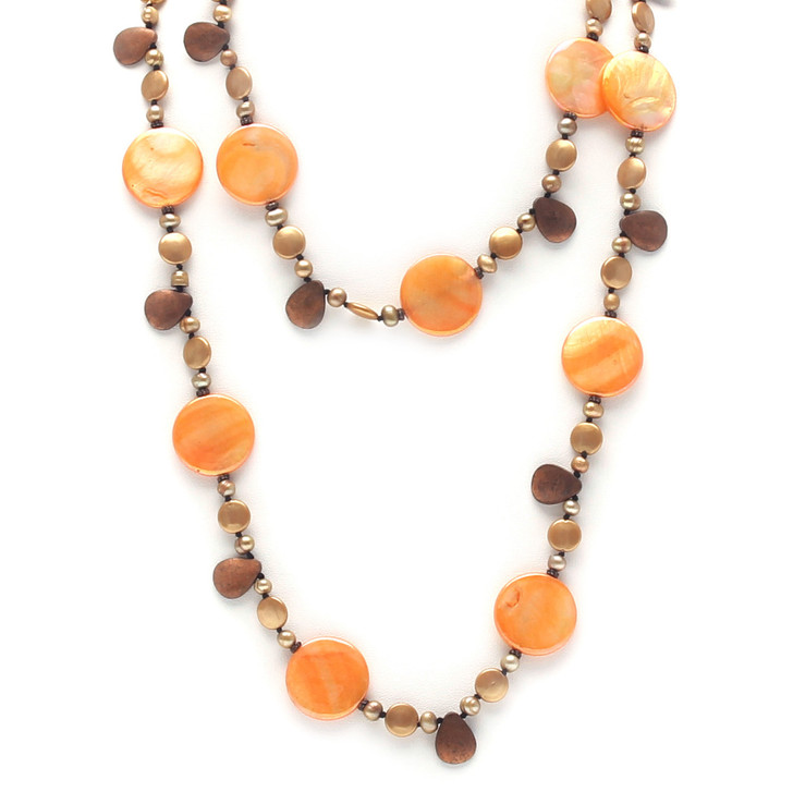 long necklaces-layering necklaces-orange jewelry-boho style necklace-bohemian style jewelry