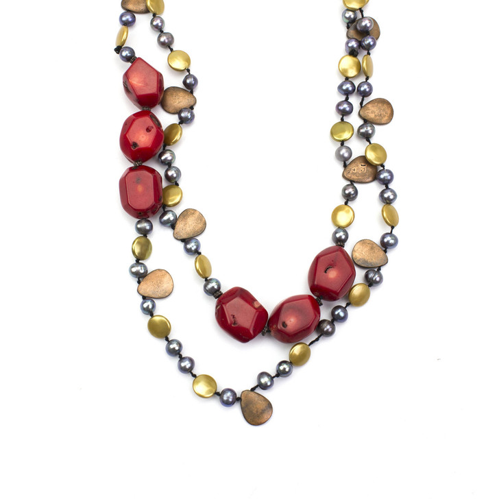 Bali Hai Genuine Red Turquoise Necklace