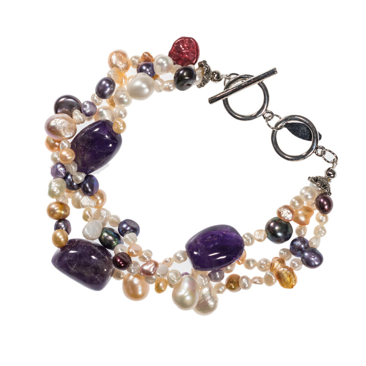 C'est Magnigique Amethyst and Pearl Bracelet