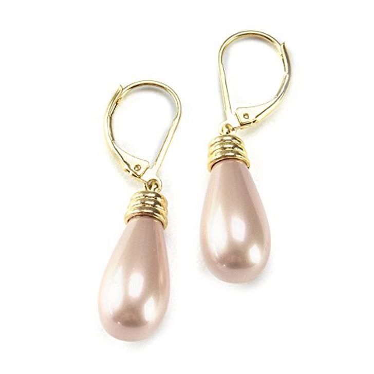 Pink Champagne Pearl Earrings