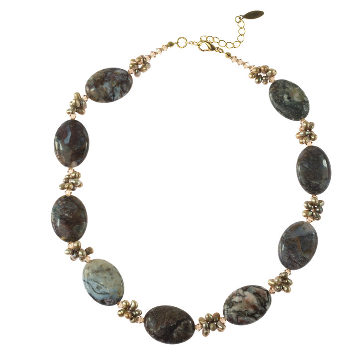 womens necklace-genuine stone necklace-genuine stone jewelry-genuine jasper