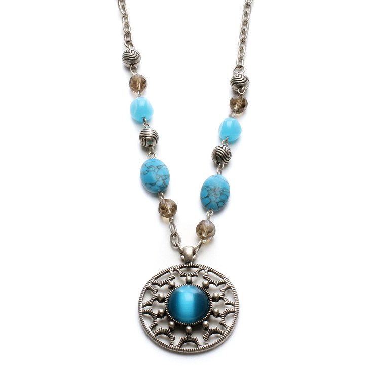 Small Circle of Friends Turquoise Necklace