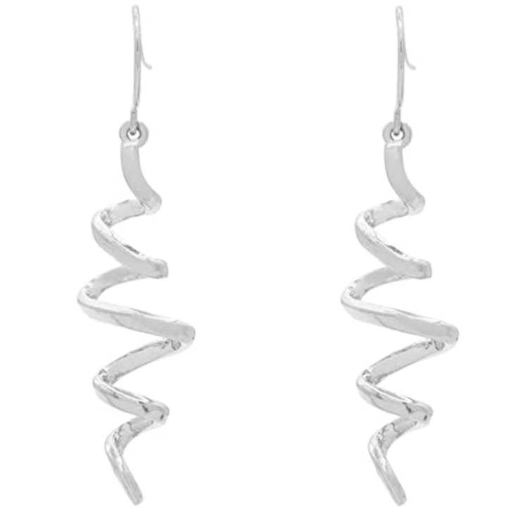 Twisted Dangle Earrings 1-3/4 Inches Long