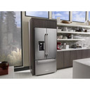 OPEN BOX Kitchenaid® 23.8 cu. ft. 36" Counter-Depth French Door Platinum Interior Refrigerator with PrintShield™ Finish KRFC704FPS
