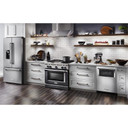OPEN BOX Kitchenaid® 23.8 cu. ft. 36" Counter-Depth French Door Platinum Interior Refrigerator with PrintShield™ Finish KRFC704FPS***