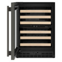 Kitchenaid® 24" Undercounter Wine Cellar with Full-Extension Wood-Front Racks KUWL524SBE