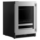 Kitchenaid® 24" Beverage Center with Glass Door and Metal-Front Racks KUBL524SSB