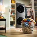 Whirlpool® 24-in Compact ENERGY STAR® Certified Ventless Heat Pump Laundry Tower with 3.2-cu. ft. I.E.C. Washer and Electric 4.3-cu ft Dryer YWFH5424SW