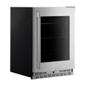 Kitchenaid® 24" Undercounter Refrigerator with Glass Door and Shelves with Metallic Accents KURR524SPS