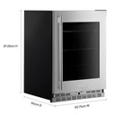 Kitchenaid® 24" Undercounter Refrigerator with Glass Door and Shelves with Metallic Accents KURR524SPS