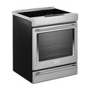 Open box of Kitchenaid® 30-Inch 4-Element Induction Slide-In Convection Range with Air Fry KSIS730PSS (3 years warranty)