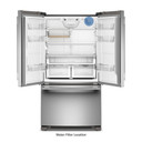 Kitchenaid® 20 Cu. Ft. 36-Inch Counter-Depth French Door Refrigerator with Internal Water Dispenser KRFC136SPS