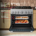 Kitchenaid® 36-Inch 6 Burner Commercial-Style Dual Fuel Range with No Preheat Air Fry Mode KFDS936SAG