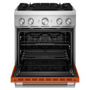 Kitchenaid® 30-Inch 4 Burner Commercial-Style Dual Fuel Range with No Preheat Air Fry Mode KFDS930SSC