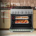 Kitchenaid® 36-Inch 6 Burner Commercial-Style Dual Fuel Range with No Preheat Air Fry Mode KFDS936SDC