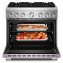 Kitchenaid® 36-Inch 6 Burner Commercial-Style Dual Fuel Range with No Preheat Air Fry Mode KFDS936SWF