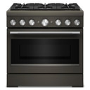 KitchenAid® 36-Inch 6 Burner Commercial-Style Dual Fuel Range with No Preheat Air Fry Mode KFDS936SBE