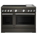 KitchenAid® 48-Inch 6-Element Induction Freestanding Commercial-Style Range with Griddle KFID948SBE