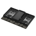 Kitchenaid® Gas-on-Metal Cooktop with an Integrated Wok Grate and CookShield™ Finish KCGK730SBE