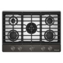 Kitchenaid® Gas-on-Metal Cooktop with an Integrated Wok Grate and CookShield™ Finish KCGK530SBE