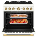 Kitchenaid® 36-Inch 6 Burner Commercial-Style Dual Fuel Range with No Preheat Air Fry Mode KFDS936SPL